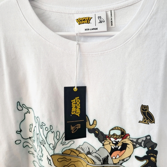 OVO x Loonie Tunes Collab Tasmanian Snowboard White T-shirt Men XXXL - Picture 3 of 5